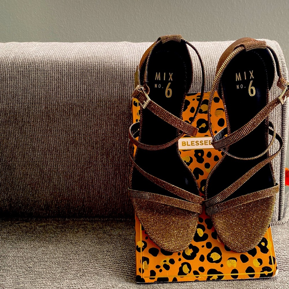 Size 10  Gold sparkle Sandal Mix No. 6